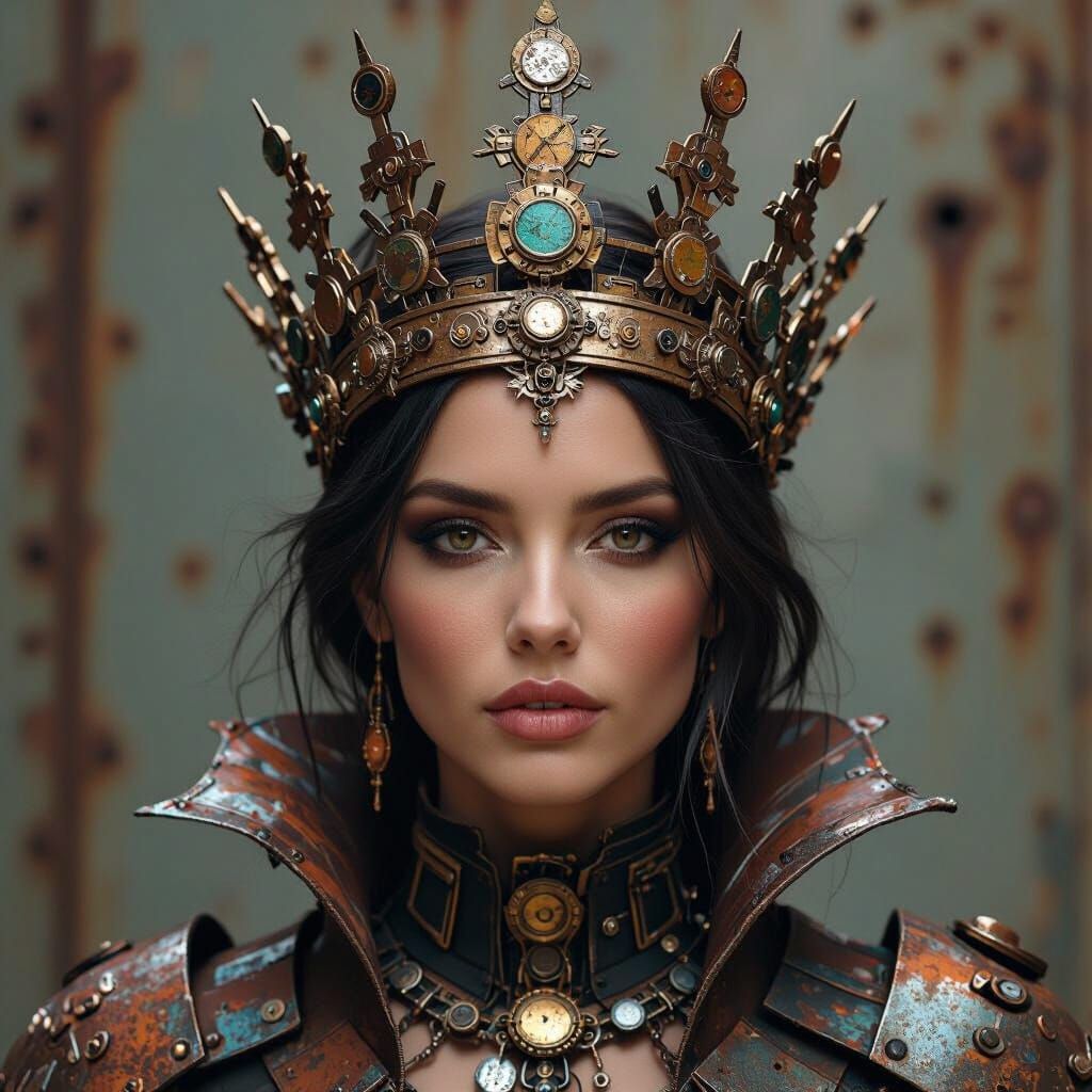 Steampunk Crown of Scrap Metal Art