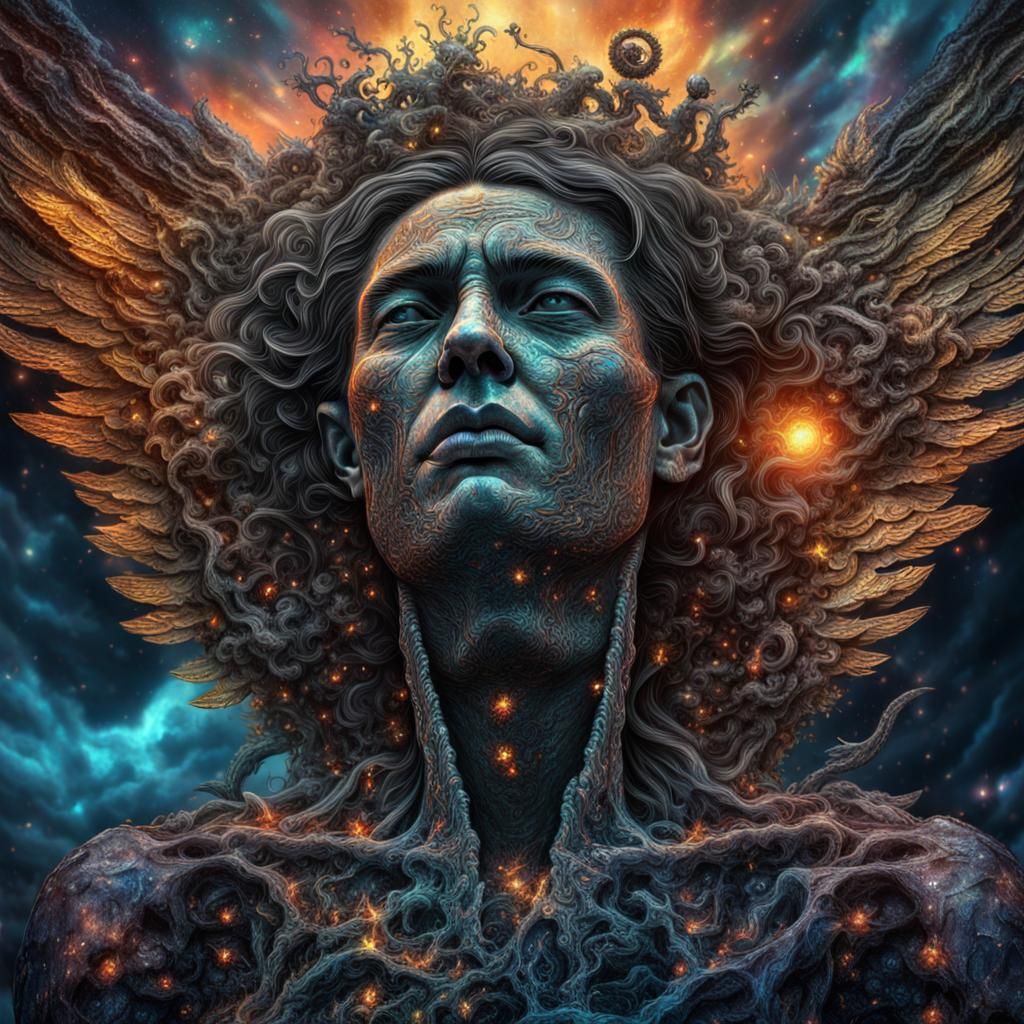 Burnt Out Angel's Rotting Soul: Holographic Illustration