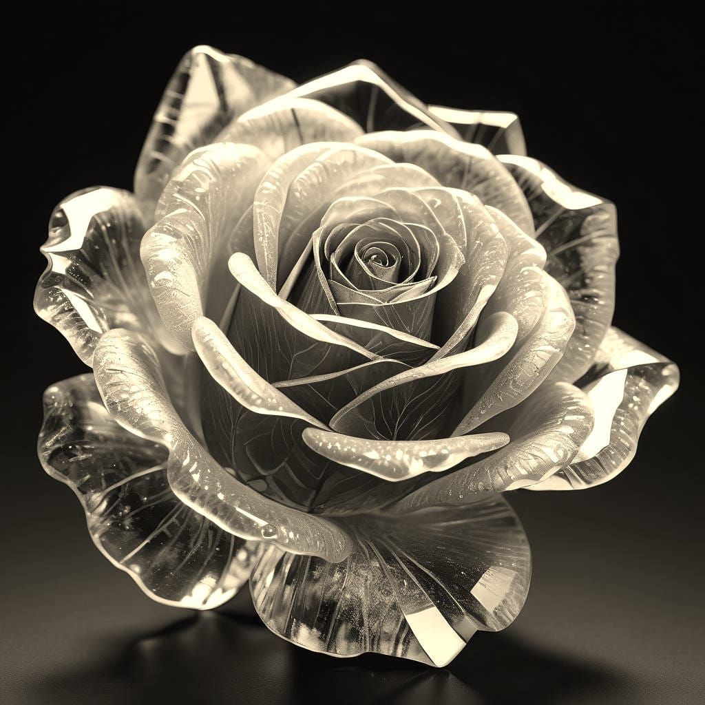 Crystal Rose with Opal Sheen: Digital Art