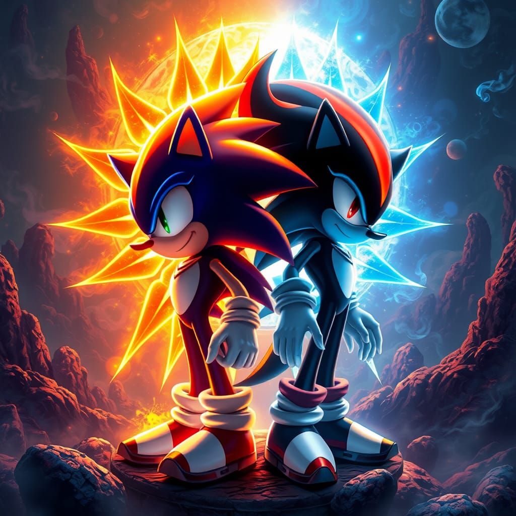 Sonic and Shadow as Sun and Moon Gods
