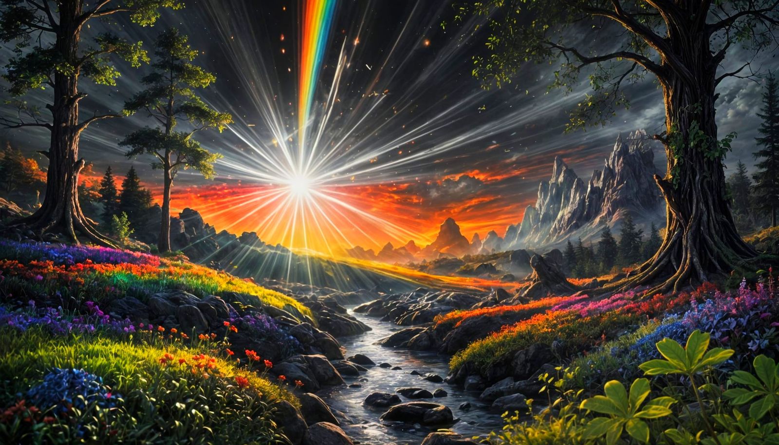 Prism Light Transforms Monochrome Landscape into Color