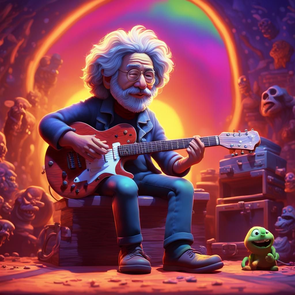 Young Jerry Garcia in Grateful Dead Style