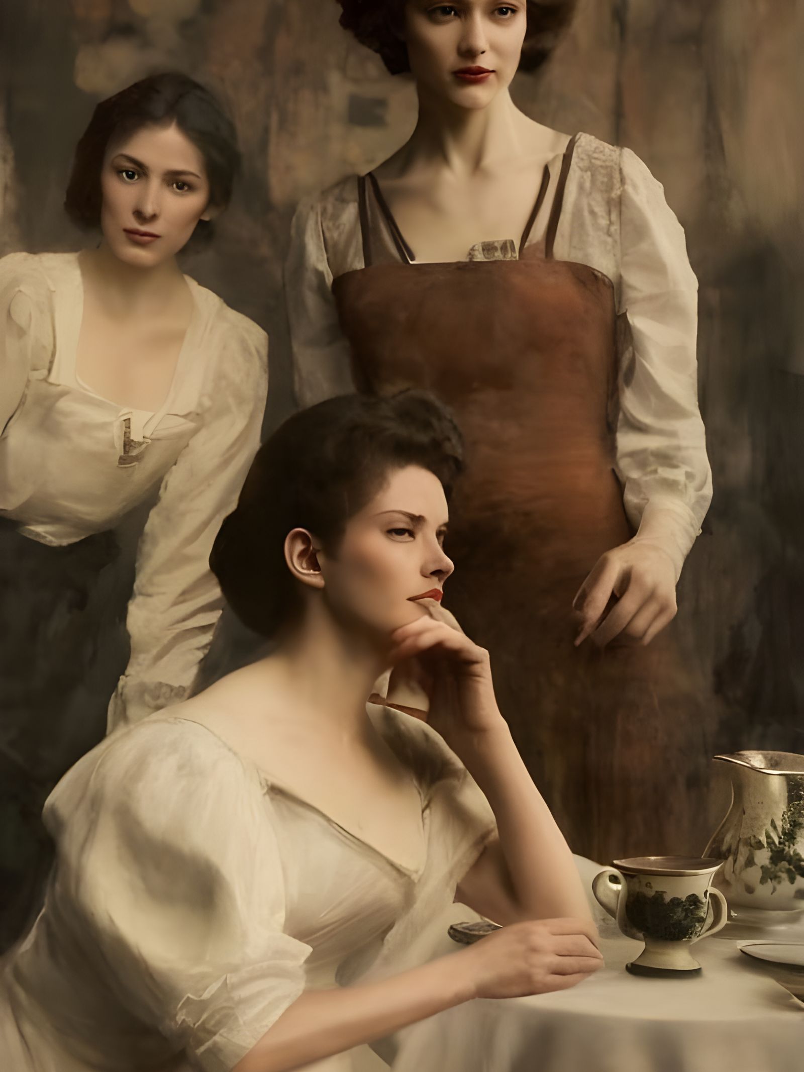 Beautiful Woman Having Tea: Photorealistic HD Portrait