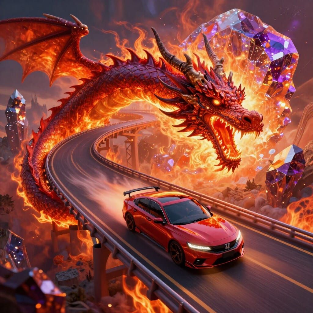 Futuristic Honda Prelude Races Dragon Track in Geode