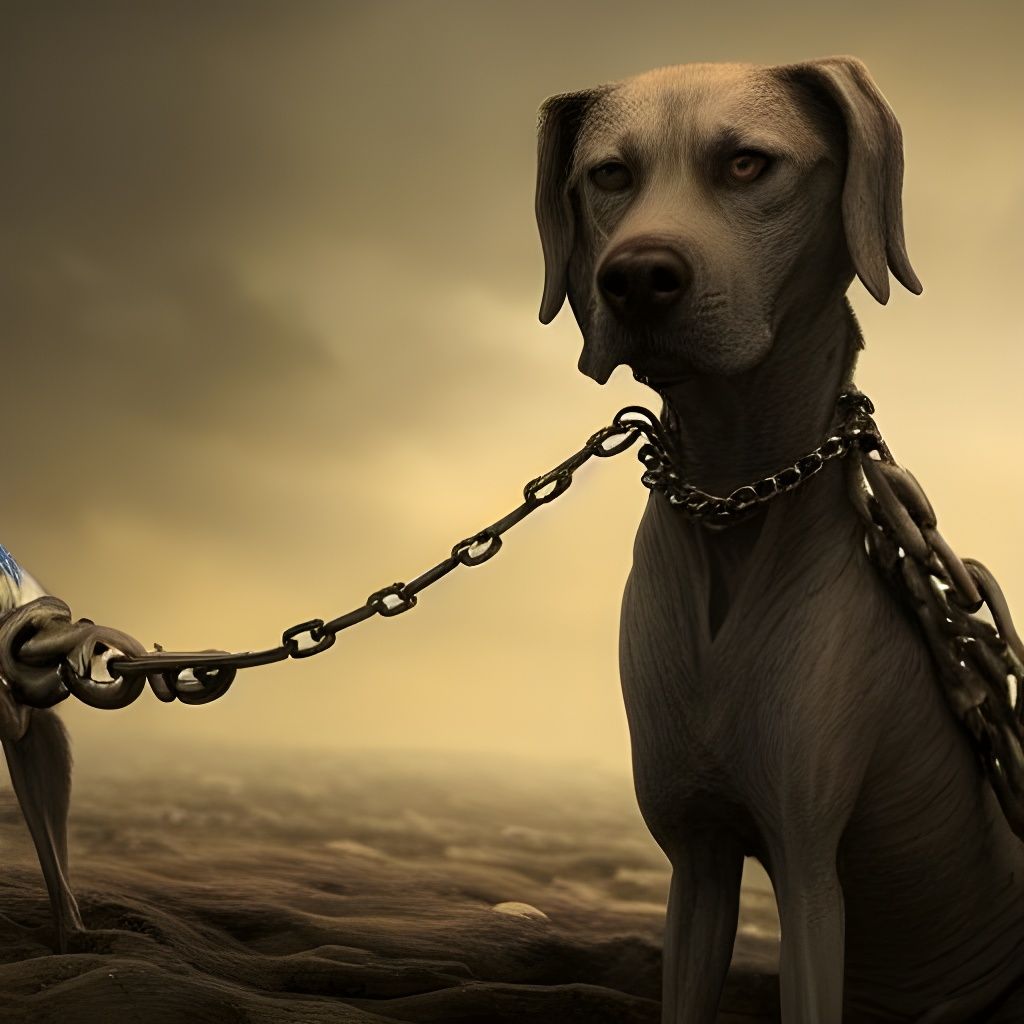 Melancholy Stray Dog in Hyperdetailed Digital Art
