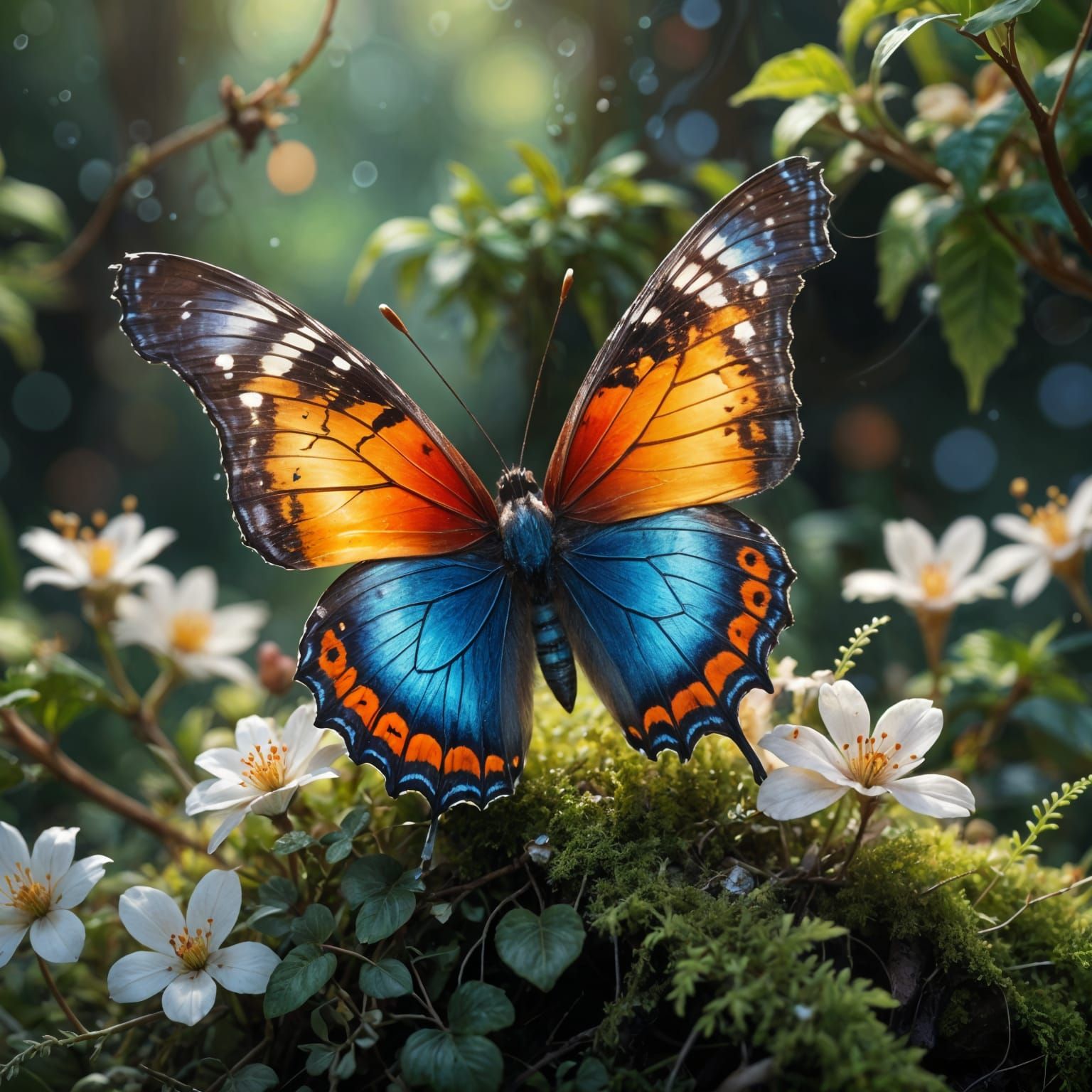 Whimsical Garden Scene in Vibrant Colors and Intricate Detai...