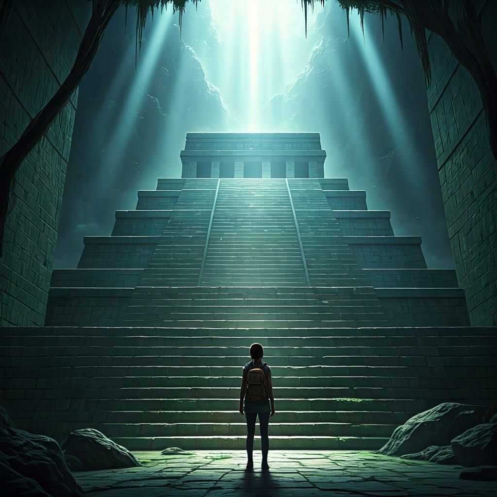 Ethereal Maya Jungle Pyramid Unveiled in Marble and Turquois...