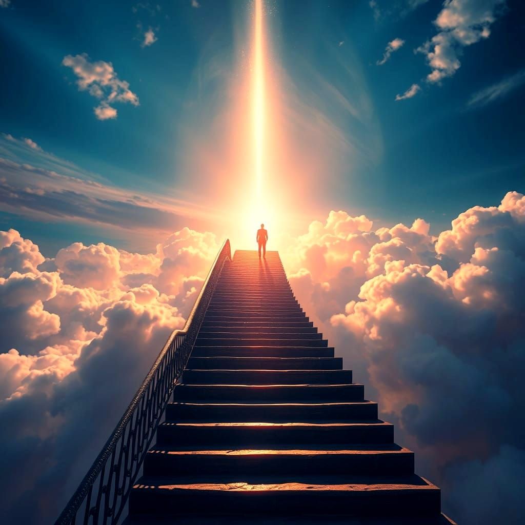 Surreal Stairway to Heaven in Dramatic Digital Art