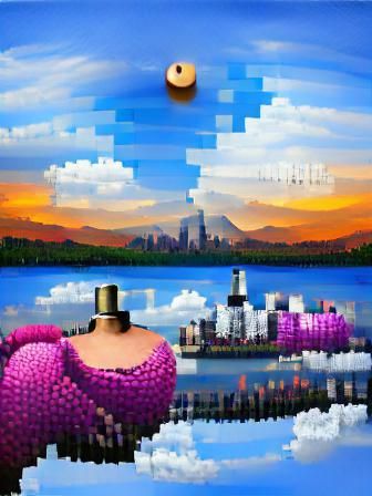 Pixel Art Cityscape at Night