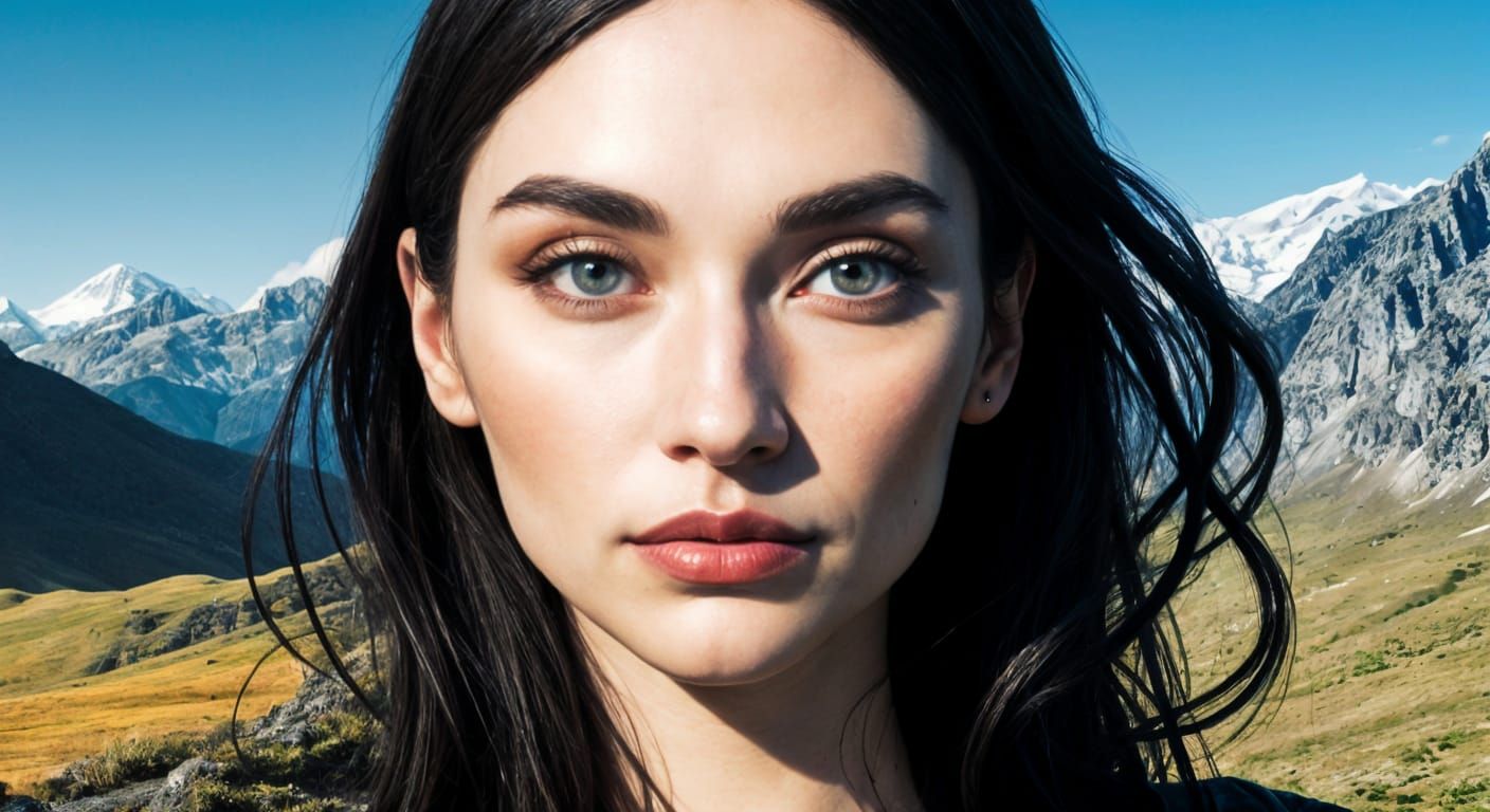 Surreal Face Landscape: AI Generated Image