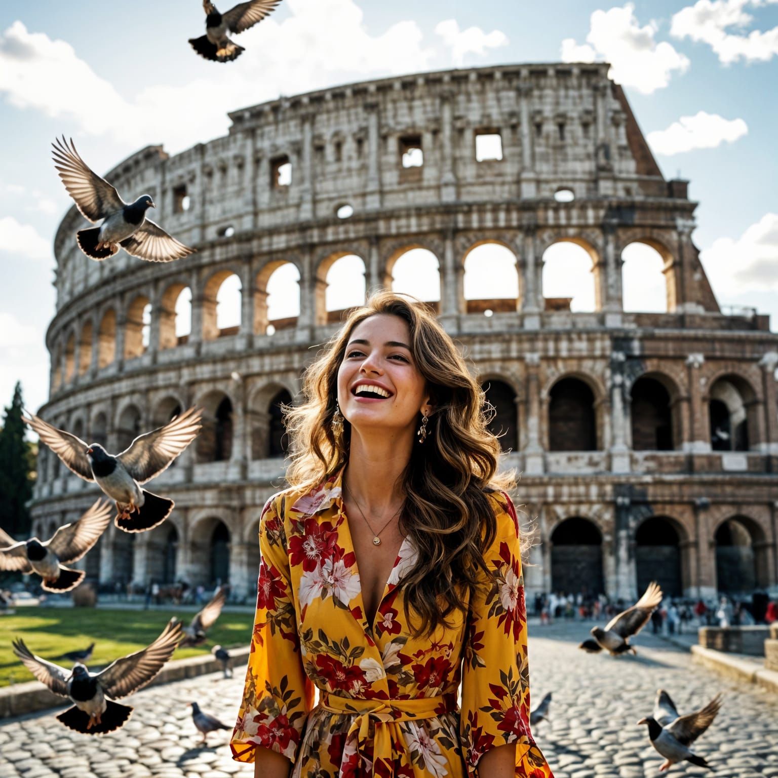 Isabella Laughing at the Coliseum, 1970s Photo