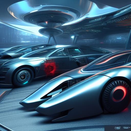 Futuristic Cars: Detailed Matte Painting