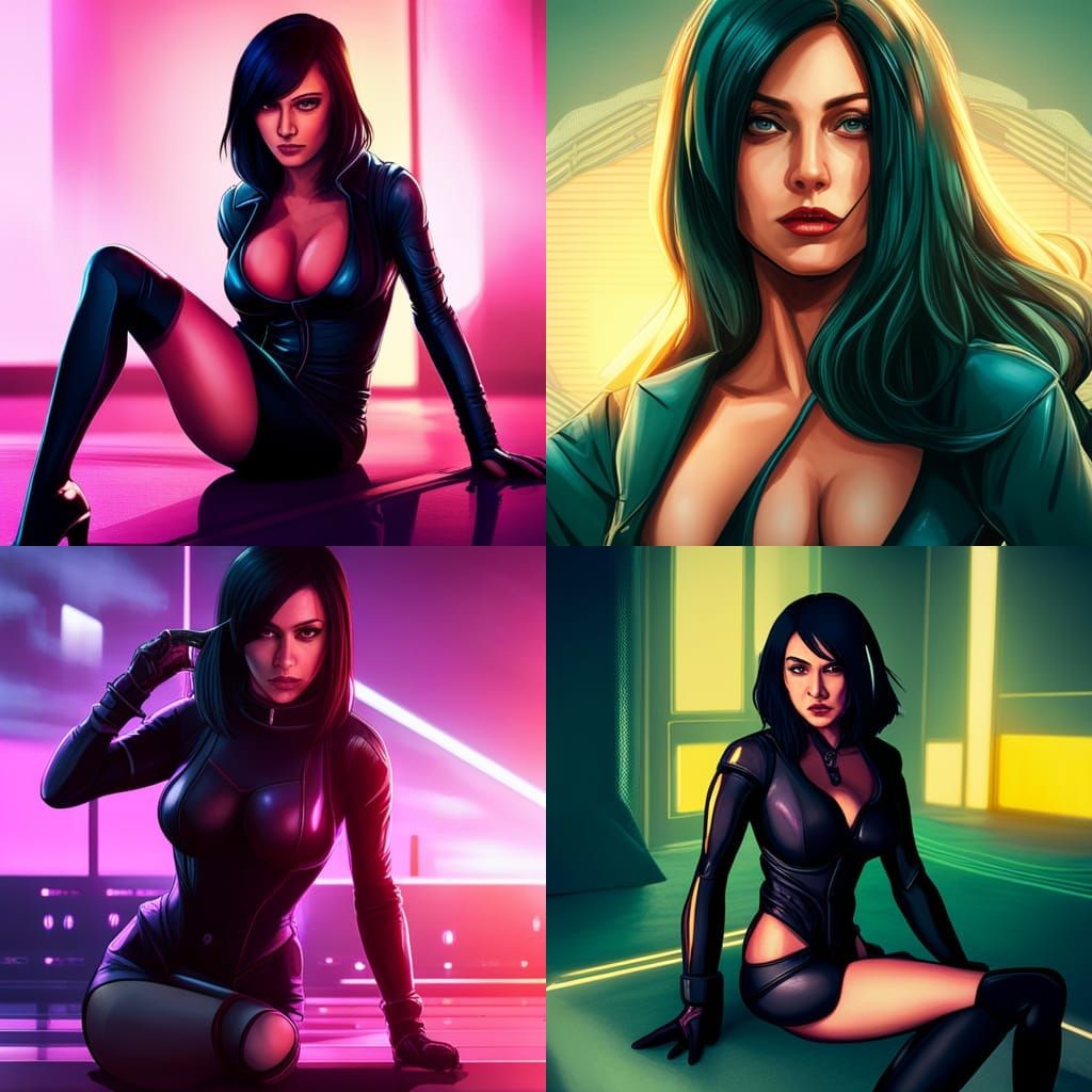 Cyberpunk 2099 Neon Portrait in Blade Runner Style