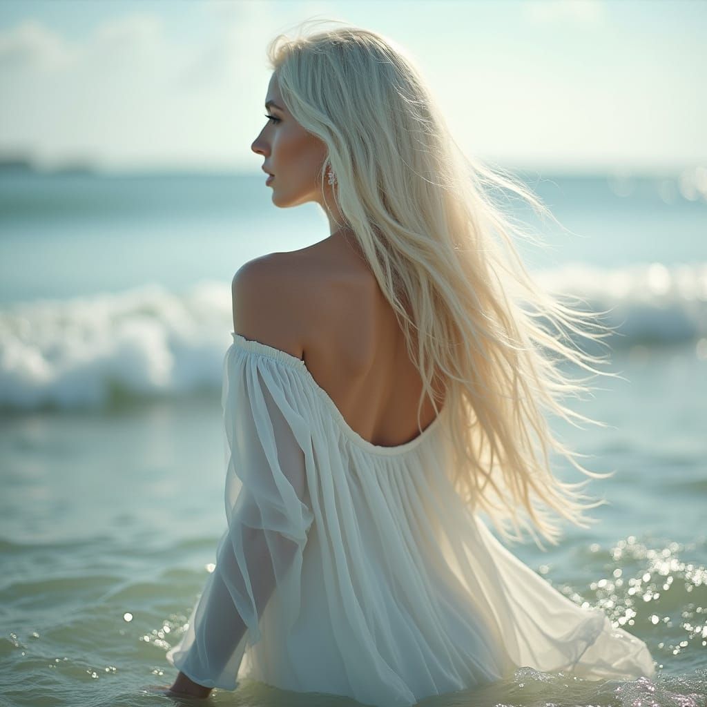 Platinum Goddess Rising from the Sea