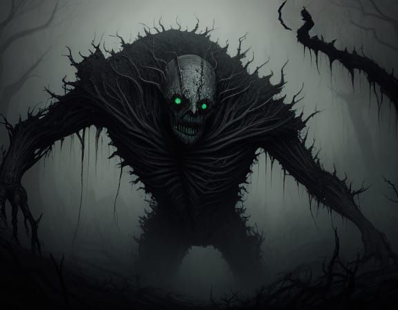 Horrifying Creature Emerges from Dark Forest