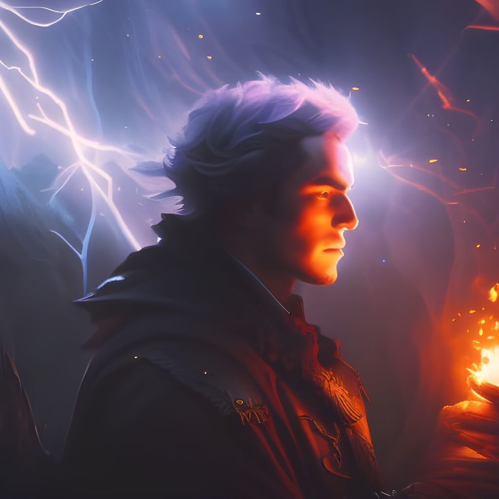 Young Wizard Portrait in Enchanted Forest, Dark Fantasy Art