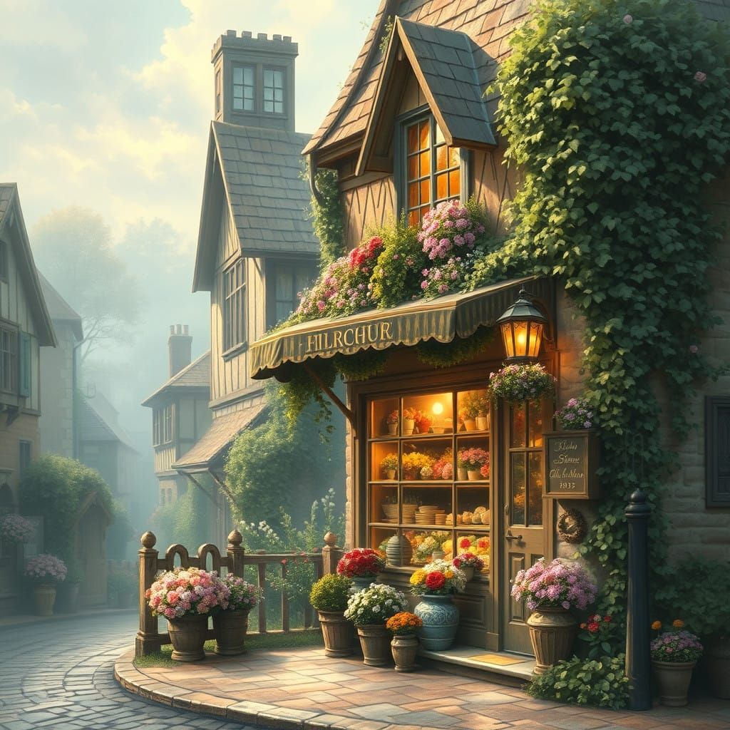 Ethereal Fantasy Village Flower Shop