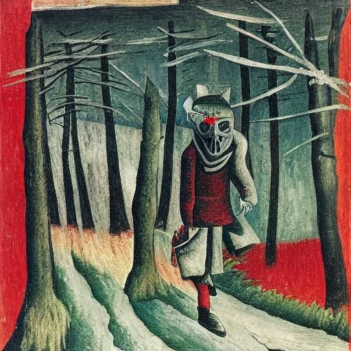 Grim Reaper in Shadows, Expressionist Style