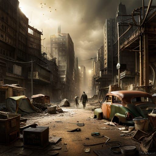Post-Apocalyptic Wonderland: AI Generated Image