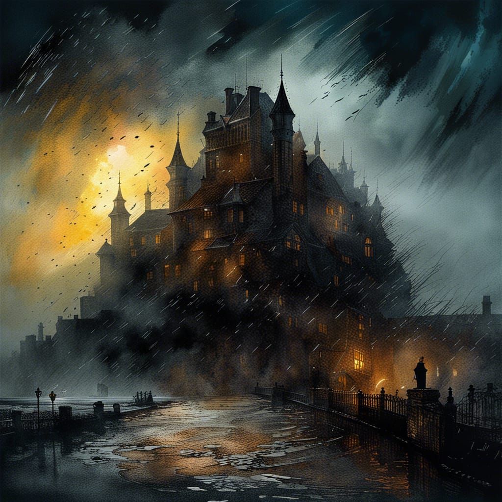 Dramatic Storm Cloud Matte Painting in Deep Color