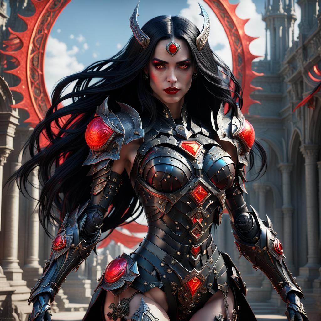 Gothic Fairy in Cyber Armor with Key