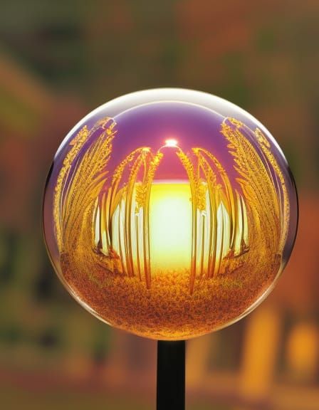 Ethereal Crystal Ball in Art Nouveau Rococo Style