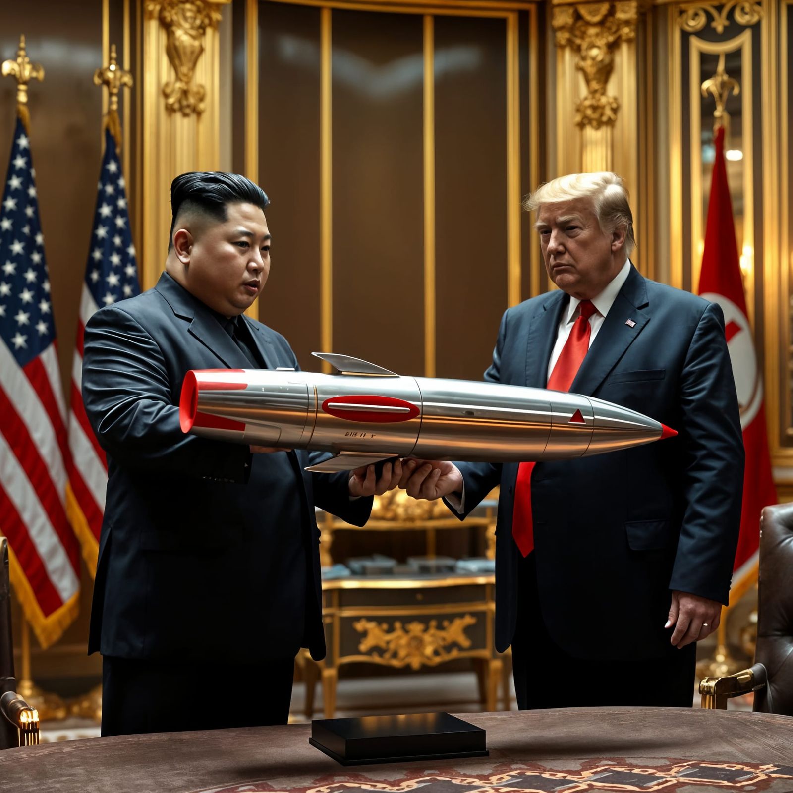 Nuclear Rocket Model Gifted to Trump by Kim
