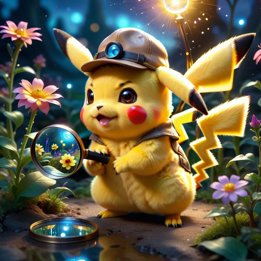 Cute Detective Pikachu Investigates Magical Flower in Pixar ...