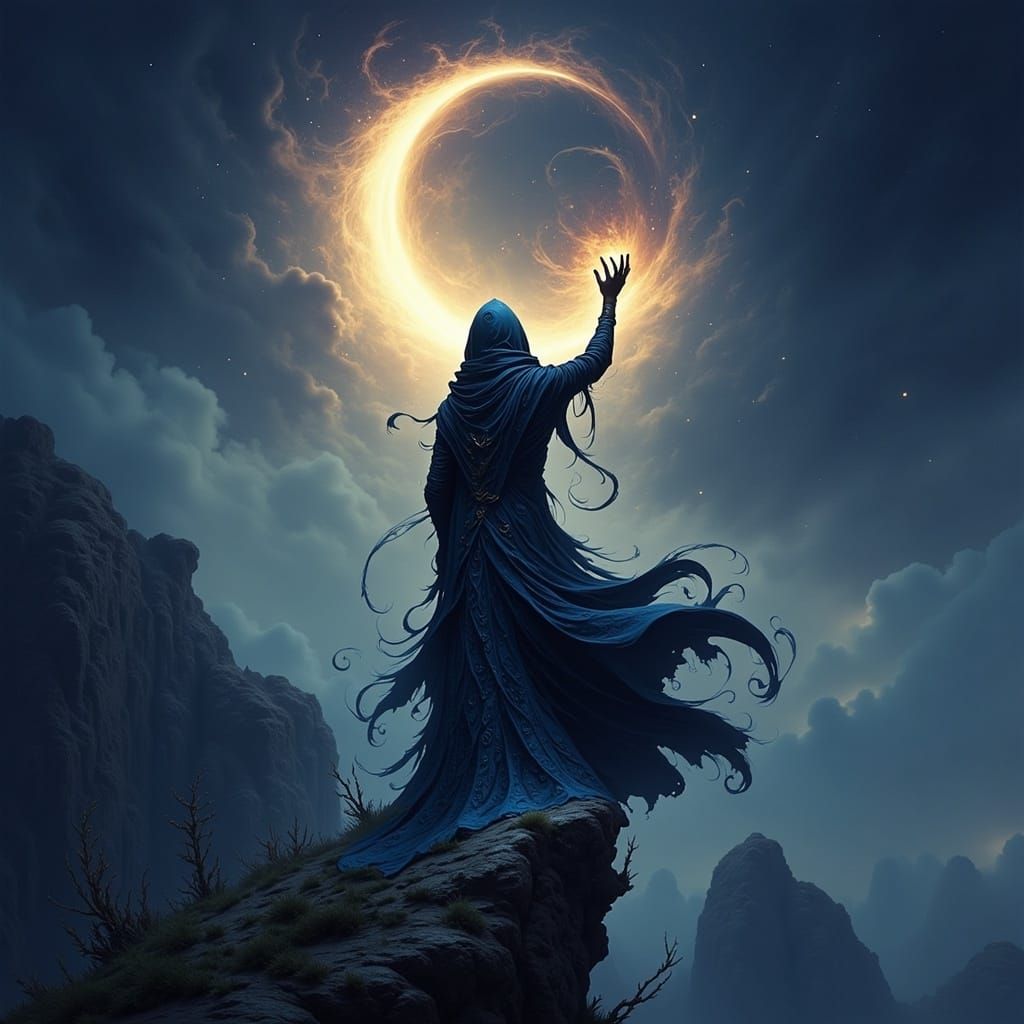 Mysterious Figure Tests Enchanted Cloak During Rare Solar Ec...