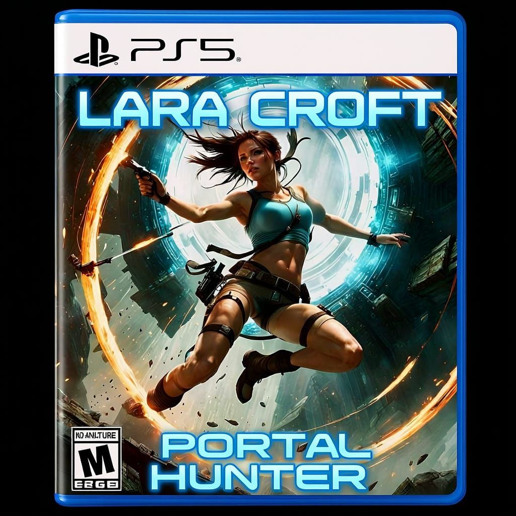 Futuristic Neon PS5 Game Box Design