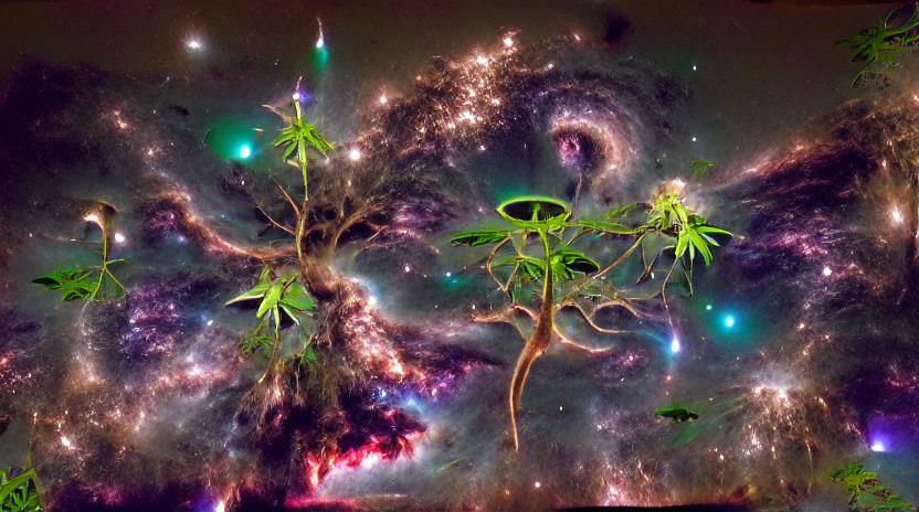 Enchanted Golden Tree in Fantasy Style