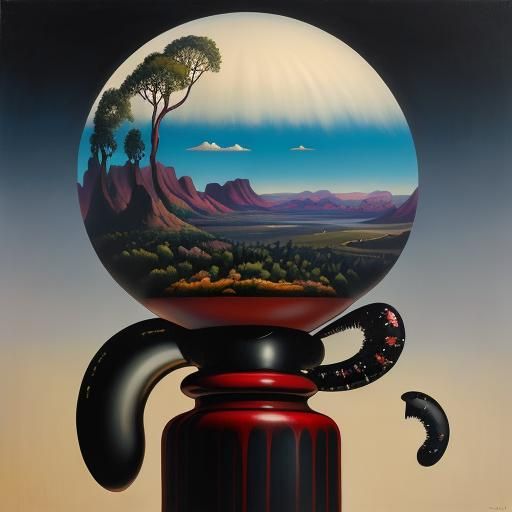 Surreal Matte Oil Painting in Surrealist Style