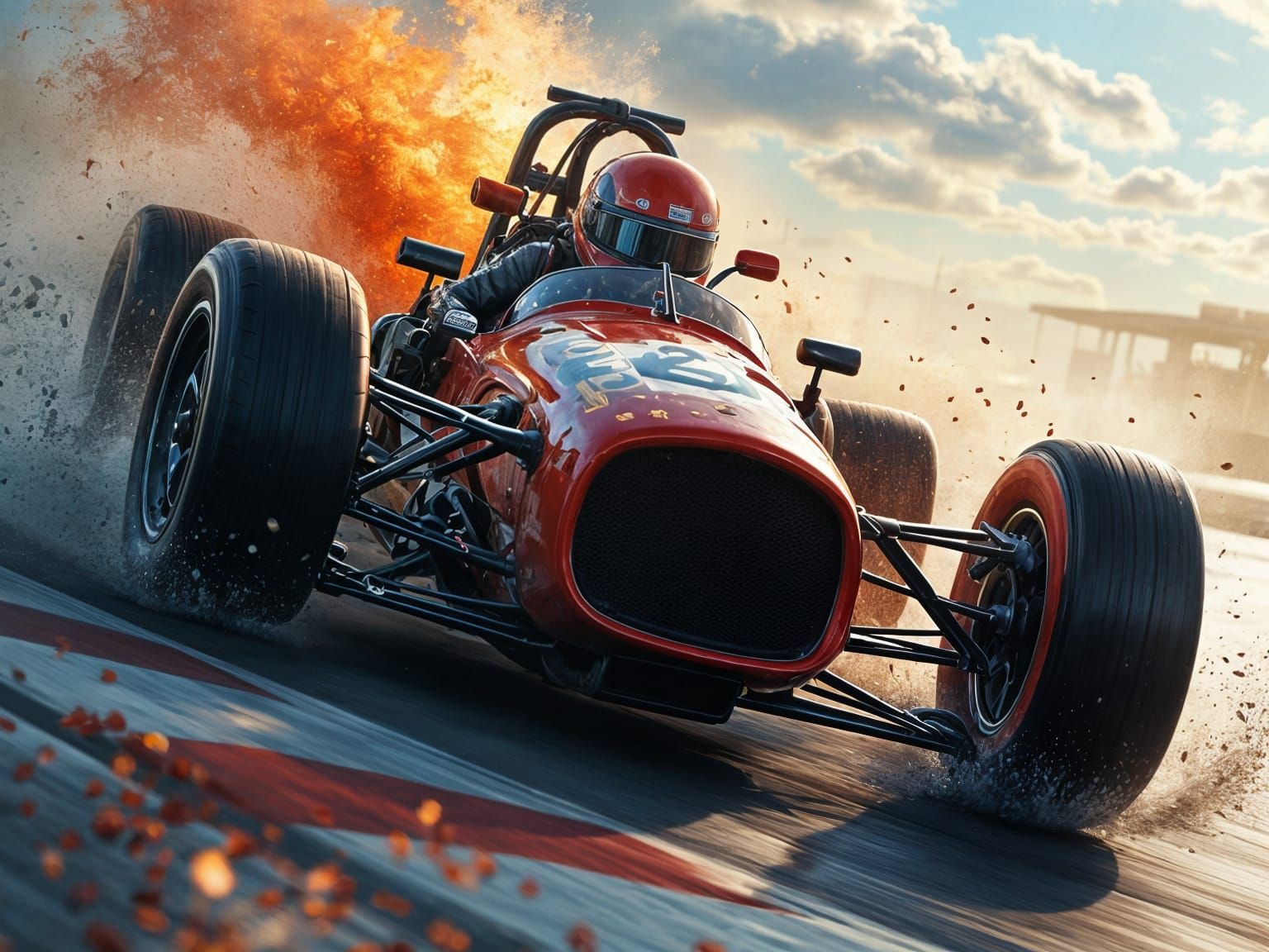 Dramatic Silverstone Racing Scene