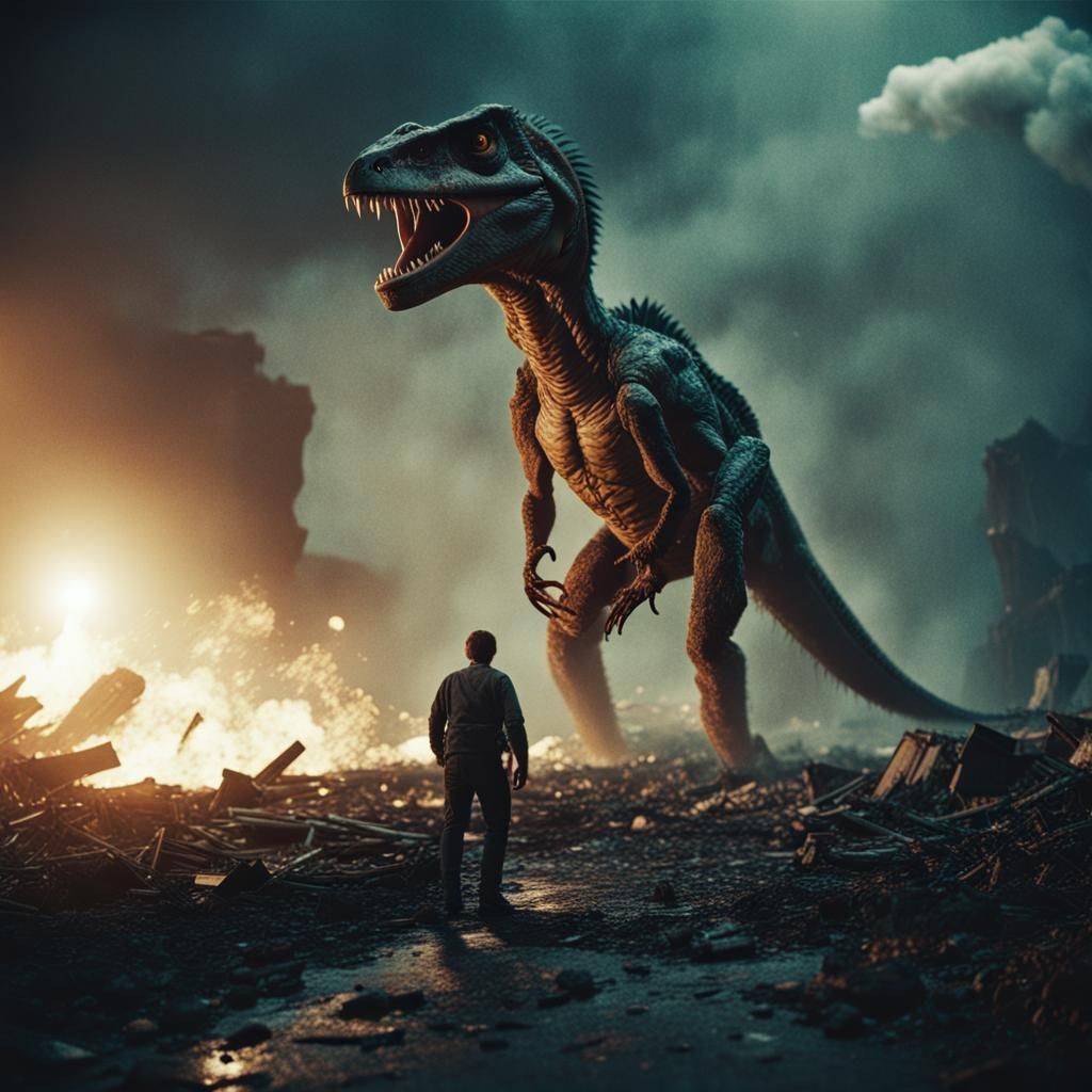 Dramatic Cinematic Still of a Catastrophic Scene