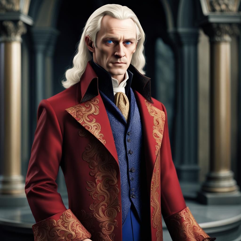 Elegant Publisher in Neo-Renaissance Salon, Photo-Realistic