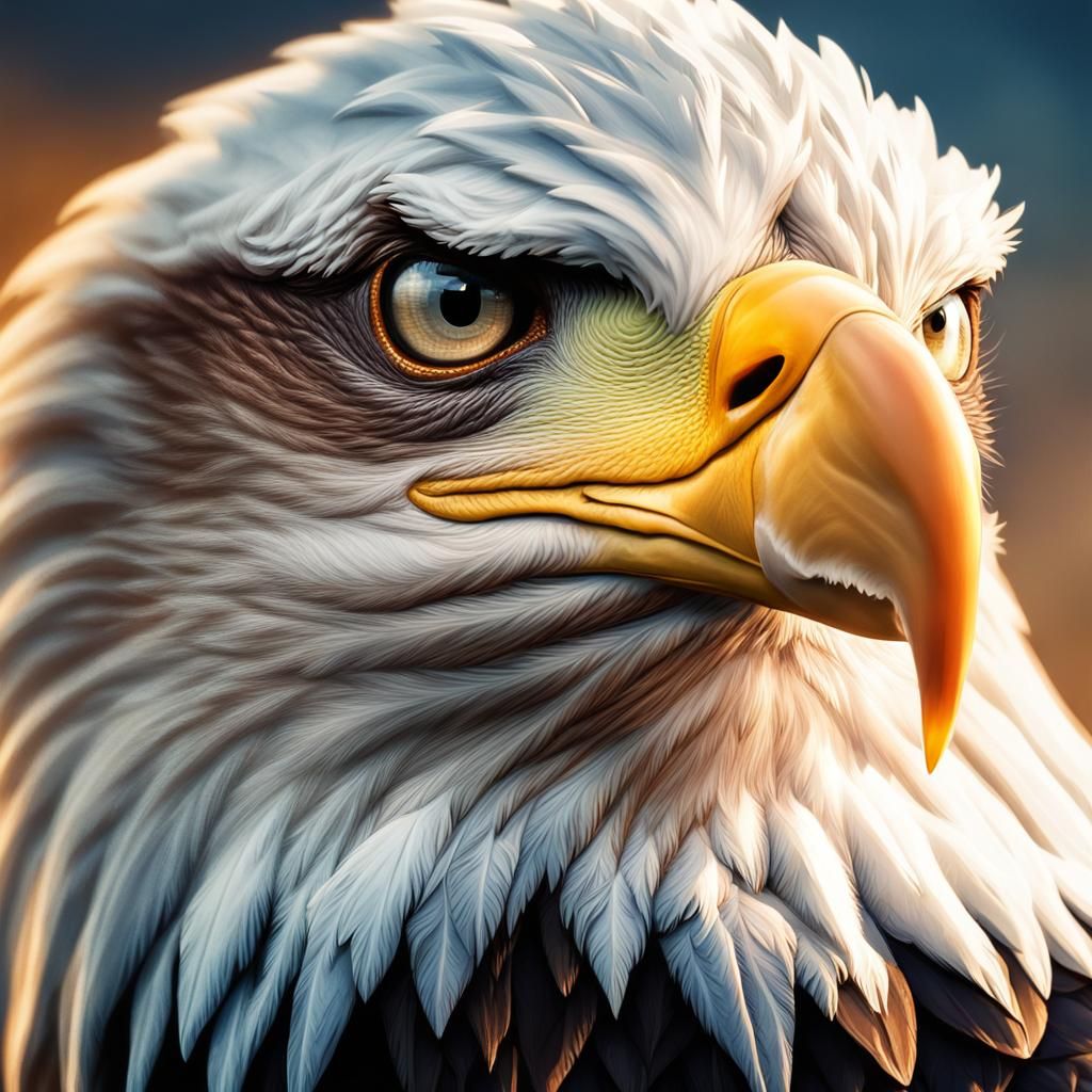 A bald eagle white head