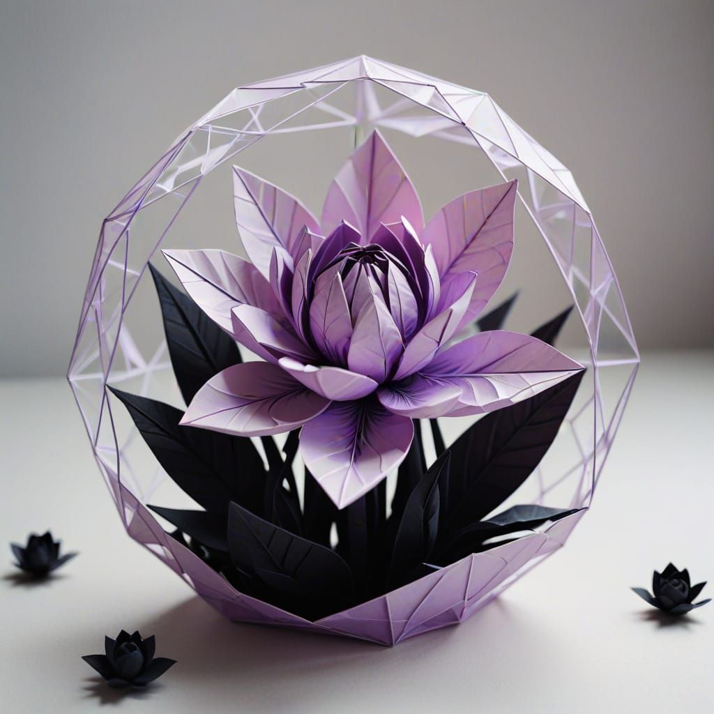 Soft Focus Origami Art in Ethereal Pastel Hues