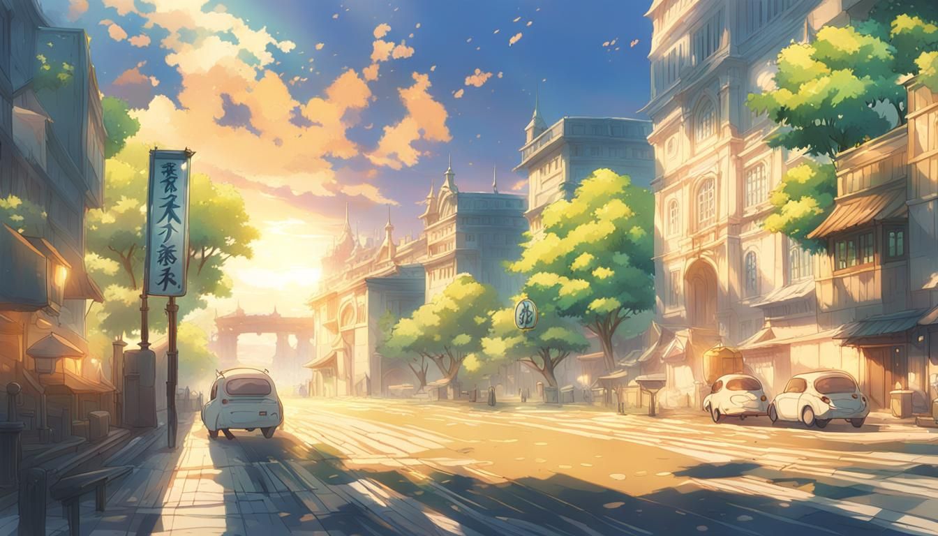 Majestic Holy Cow in Serene Anime Forest