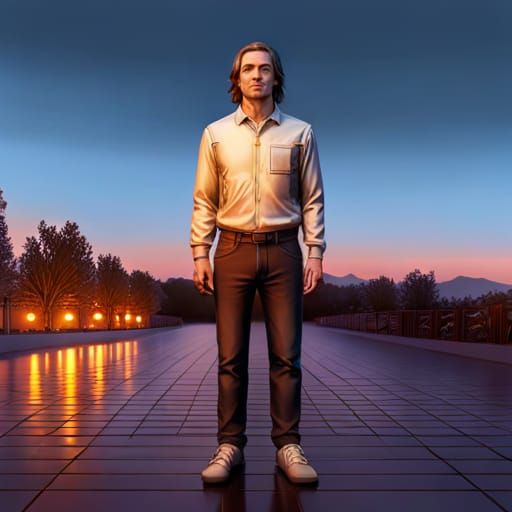 Hyperrealistic People in a Colorful Landscape