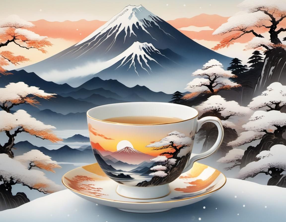 Ukiyou-e in a Cup of Tea