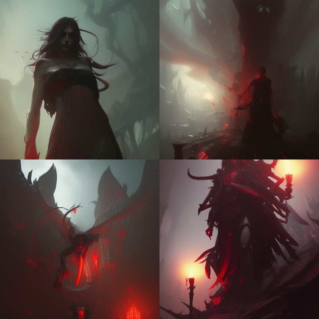 Asmodeus's Evil Love: Dark Fantasy Concept Art