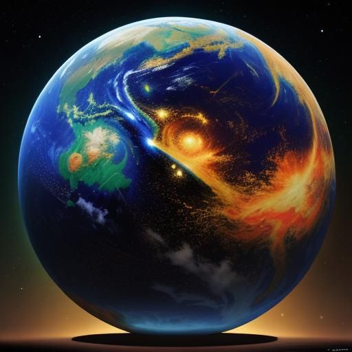 Hyperrealistic Planets in Colorful Splash Art