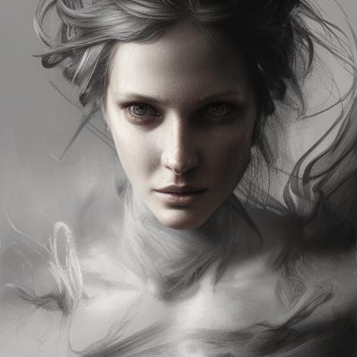Dark Fantasy Charcoal Portrait in 8k Resolution