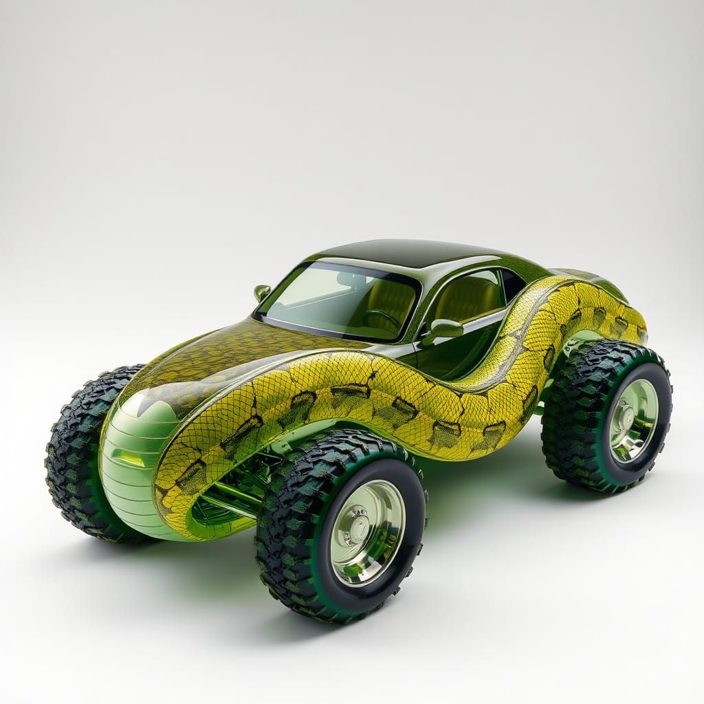Glass Python Snake Car: AI Generated Concept