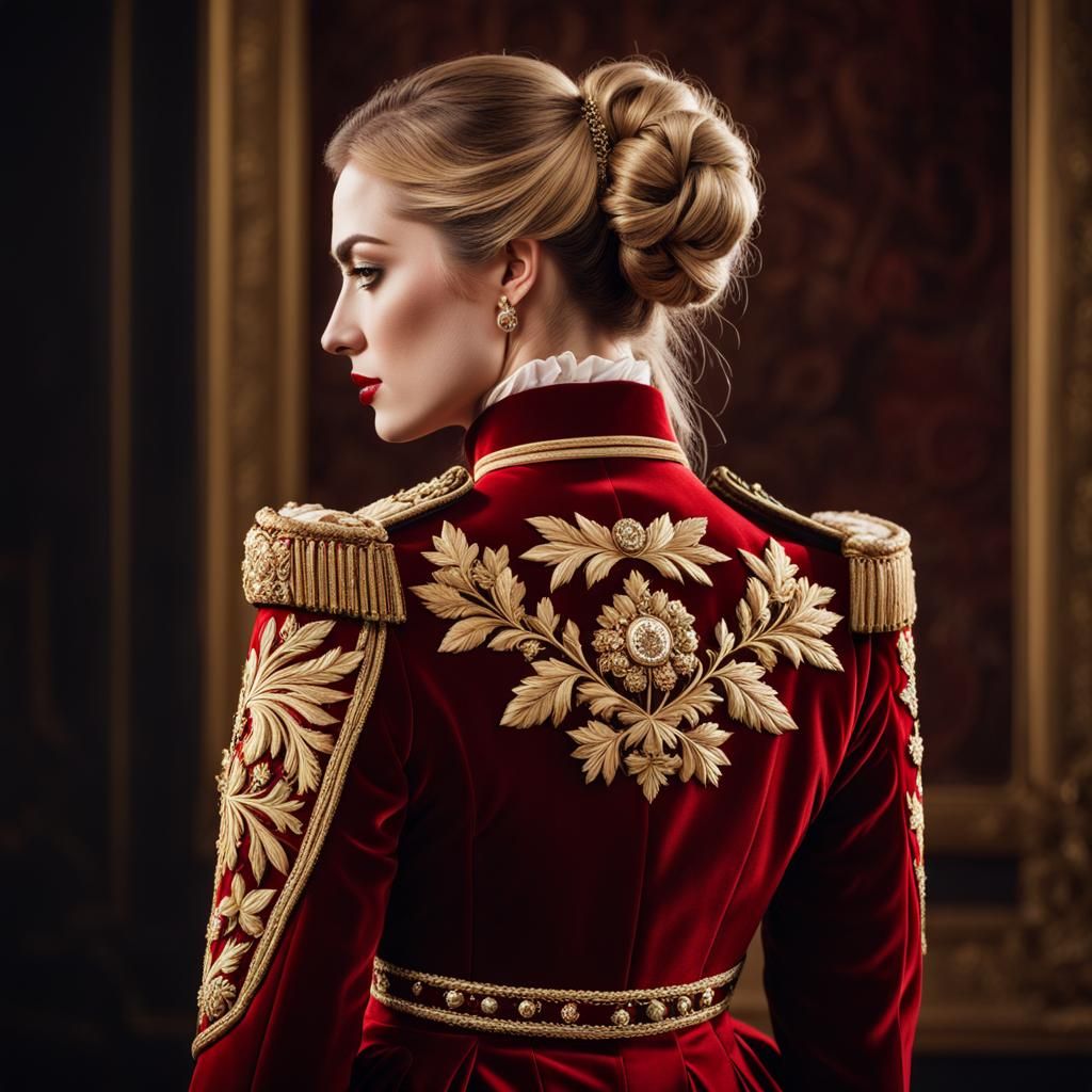 Woman in Napoleonic Jacket, Neoclassical Portrait