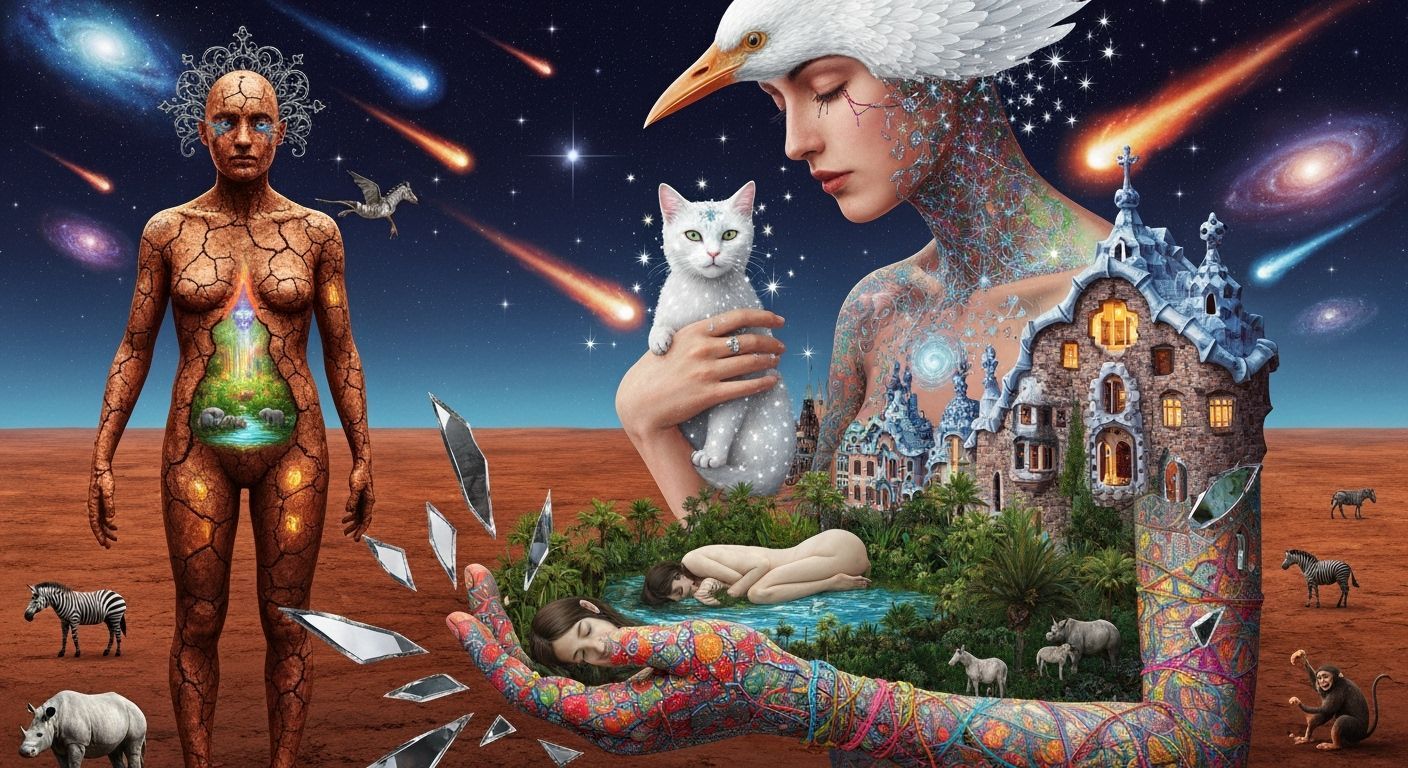 Bioluminescent Oasis Revealed Within Parched Earth Figure