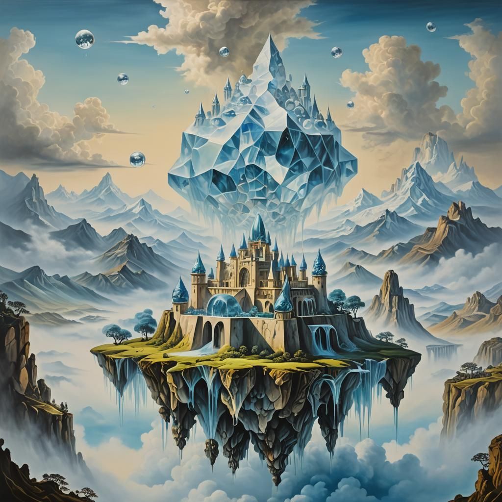 Surreal Crystal Palace in Shamballa: Dali Style