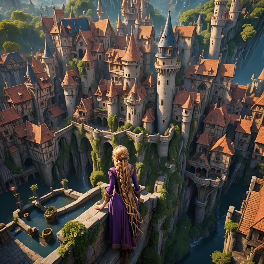 Rapunzel: Detailed Matte Painting in Deep Color