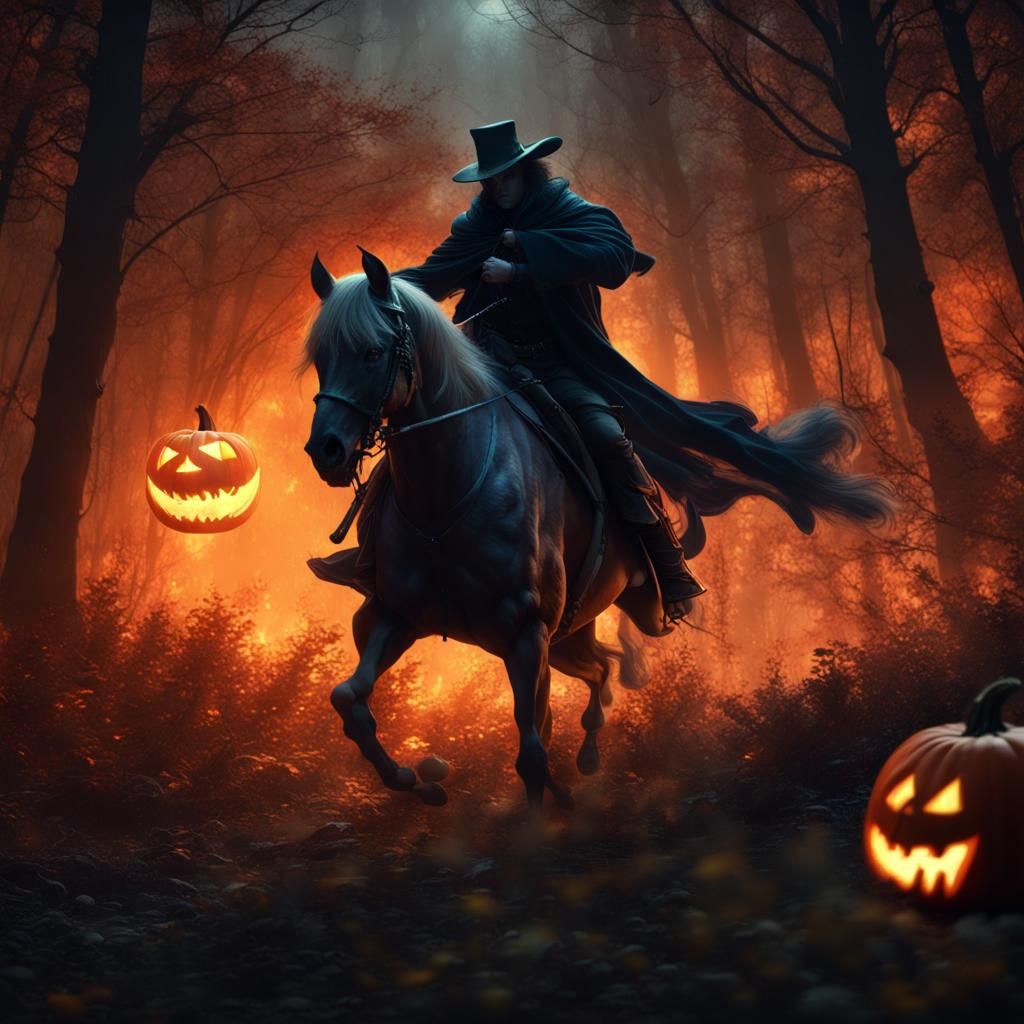 Headless Horseman Chase in Haunted Forest