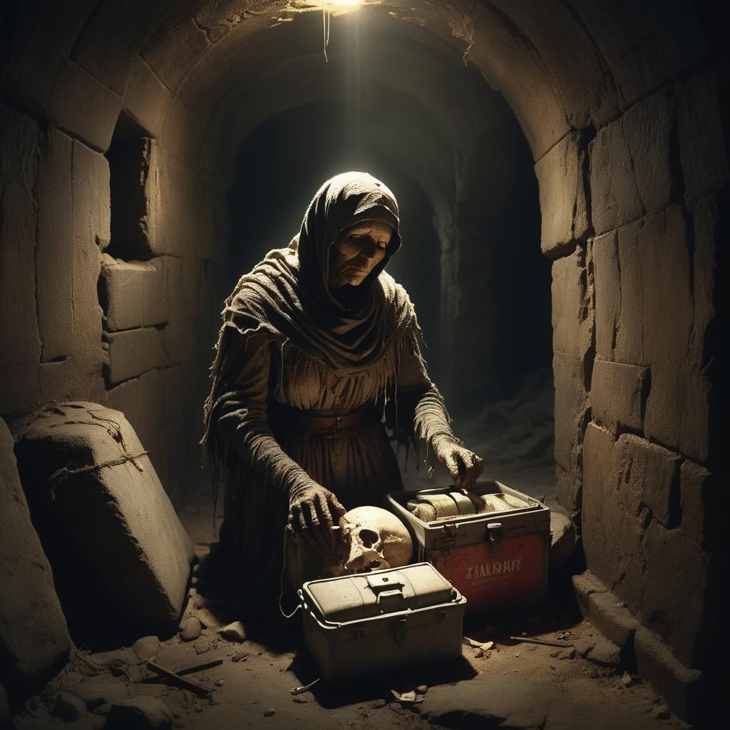 Mummy's Quest: First Aid in Crypt, Digital Matte Painting